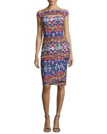 Chiara Boni La Petite Robe Off-the-Shoulder Printed Cutout Cocktail x at Neiman Marcus